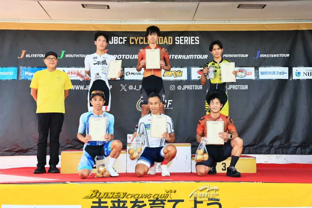 2026第1回大田原ロードレース　表彰式　緑川選手が3位に